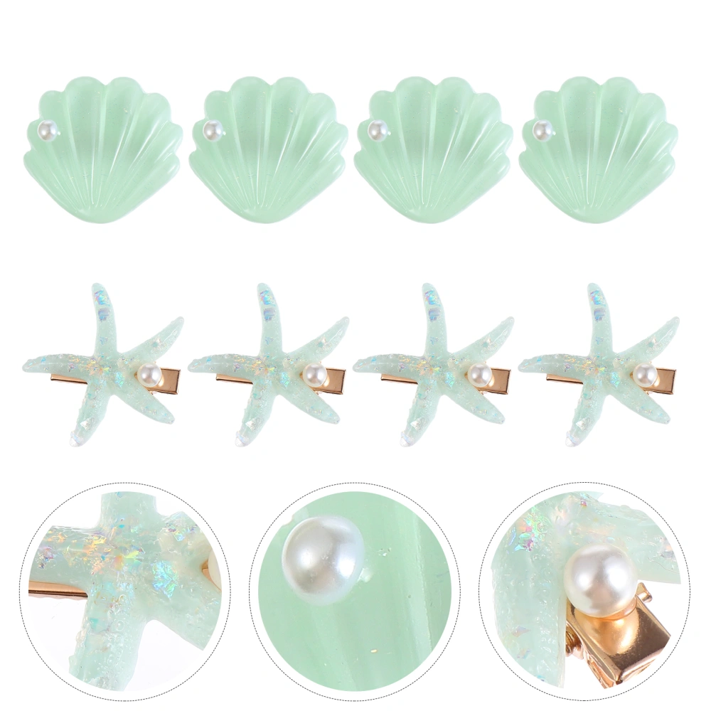 8Pcs Exquisite Shell Hair Clips Girls Hairpins Creative Hair Accessories