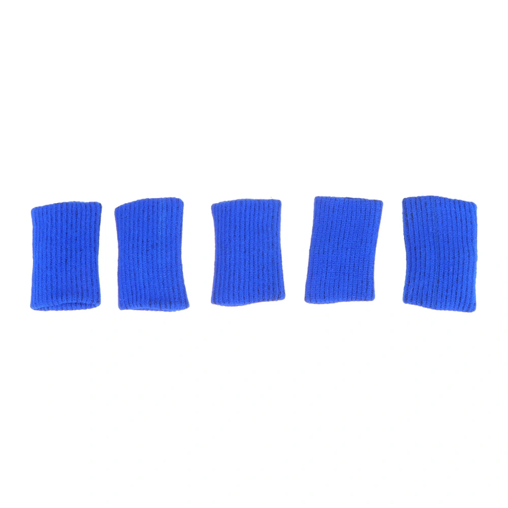 5pcs Protective Finger Cots Elastic Fingerstalls Sports Finger Protector Simple Finger Guards Blue