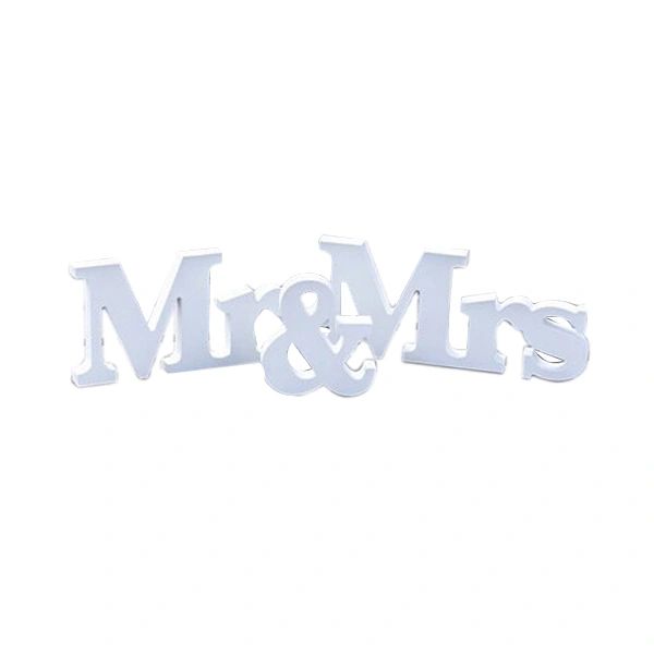 MR & MRS Wooden Letters Wedding Decoration Wedding Present (White)