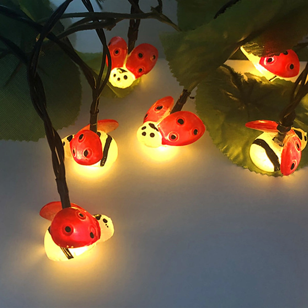 20 Lights 5 Meters Length Waterproof Outdoor Light Solar Holiday Decoration Ladybug Shape Lamp String Beetle Light String