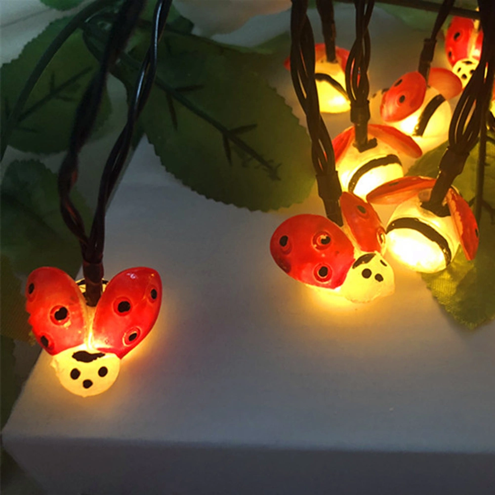 20 Lights 5 Meters Length Waterproof Outdoor Light Solar Holiday Decoration Ladybug Shape Lamp String Beetle Light String