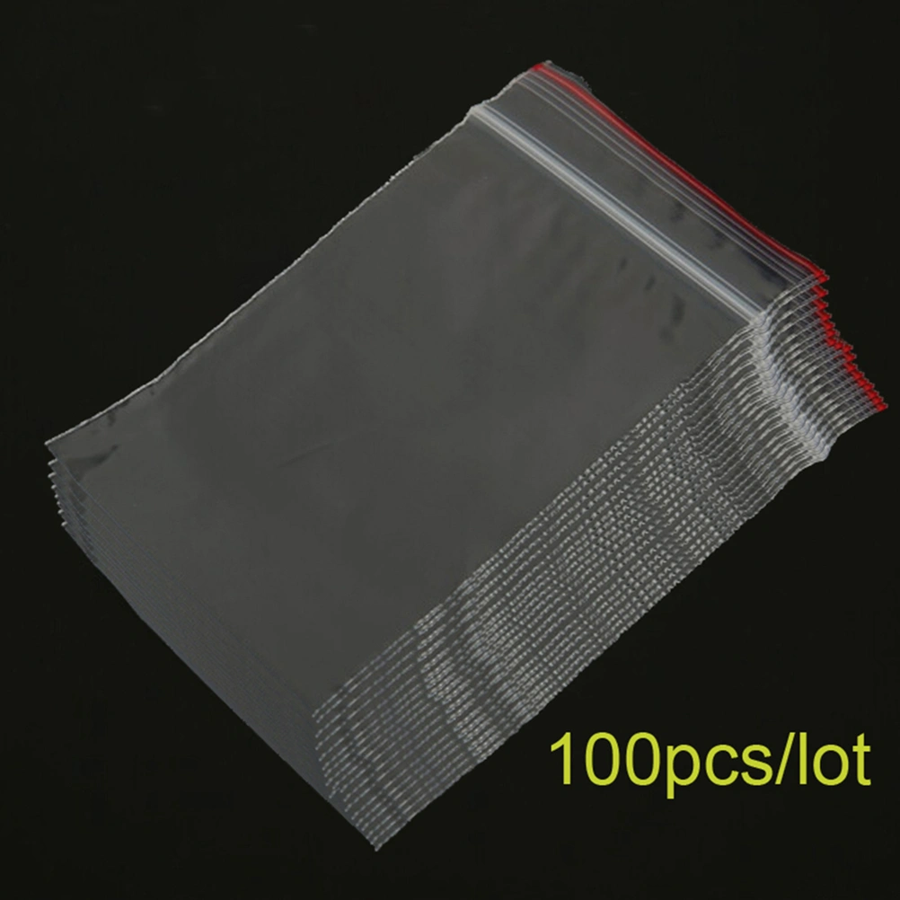 100pcs 6x8cm Sealing Bags Zipper Poly Bags Clear Resealable Transparent Storage Bags Dispenser Bag