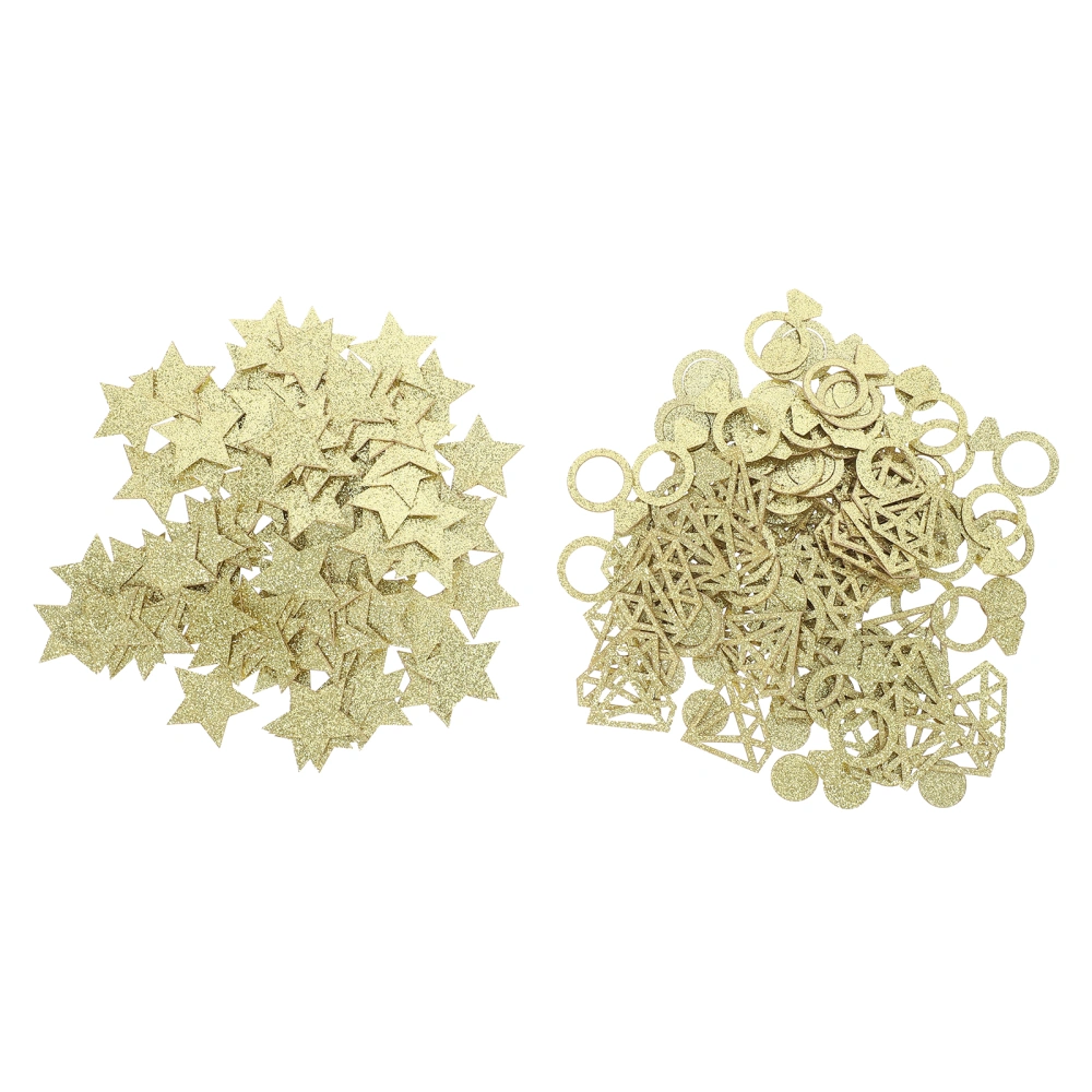 2 Packs Stars Diamond Ring Confetti Golden Paper Confetti Wedding Party Confetti