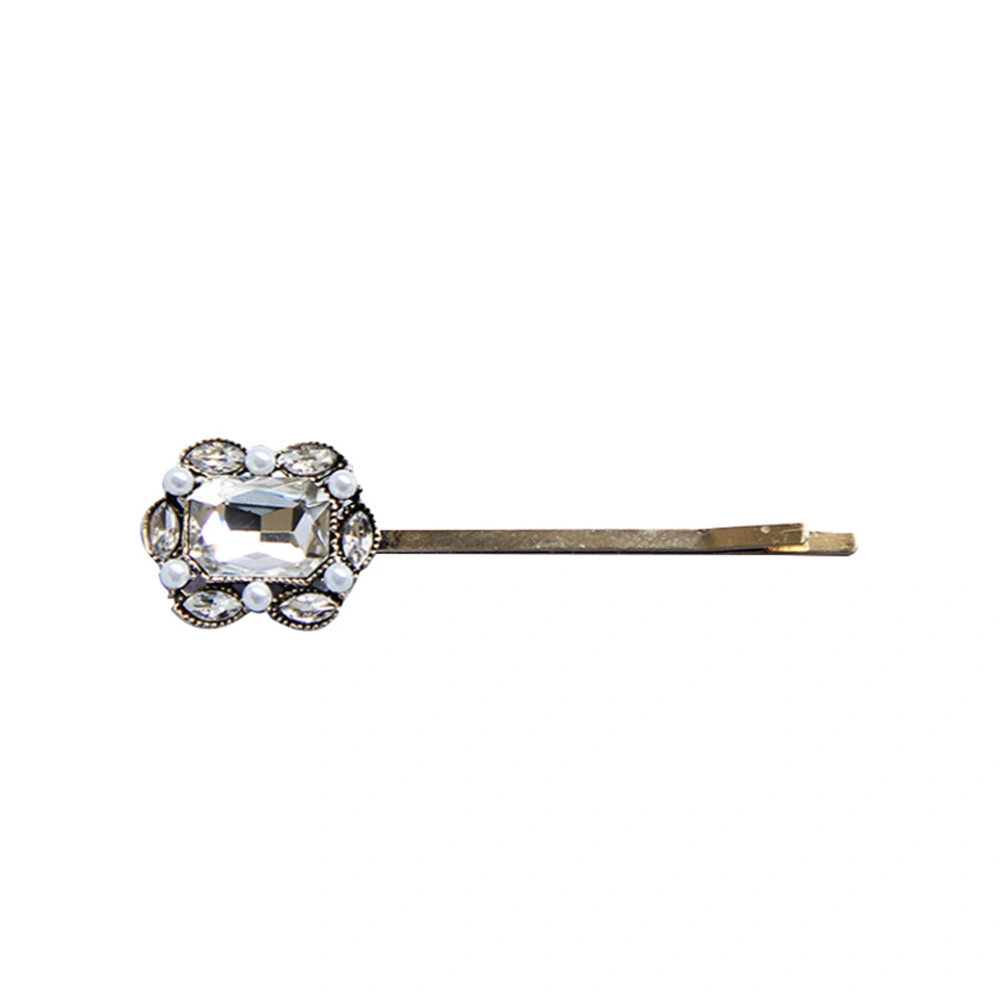 2pcs Vintage Hairpins Diamond-studded Bang Clips Bobby Pin Hair Accessories for Women Girls