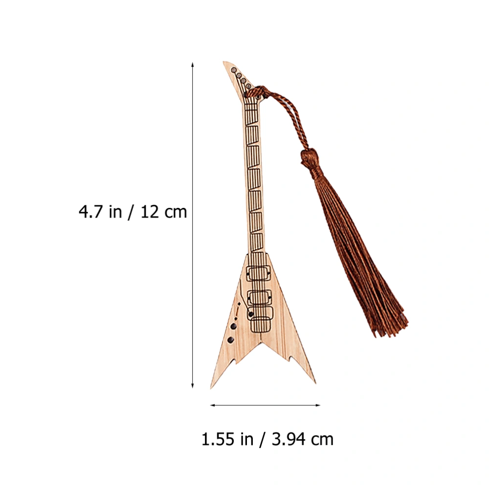 Guitar Shape Bamboo Bookmark Creative Book Mark Bamboo Decoration Page-marker