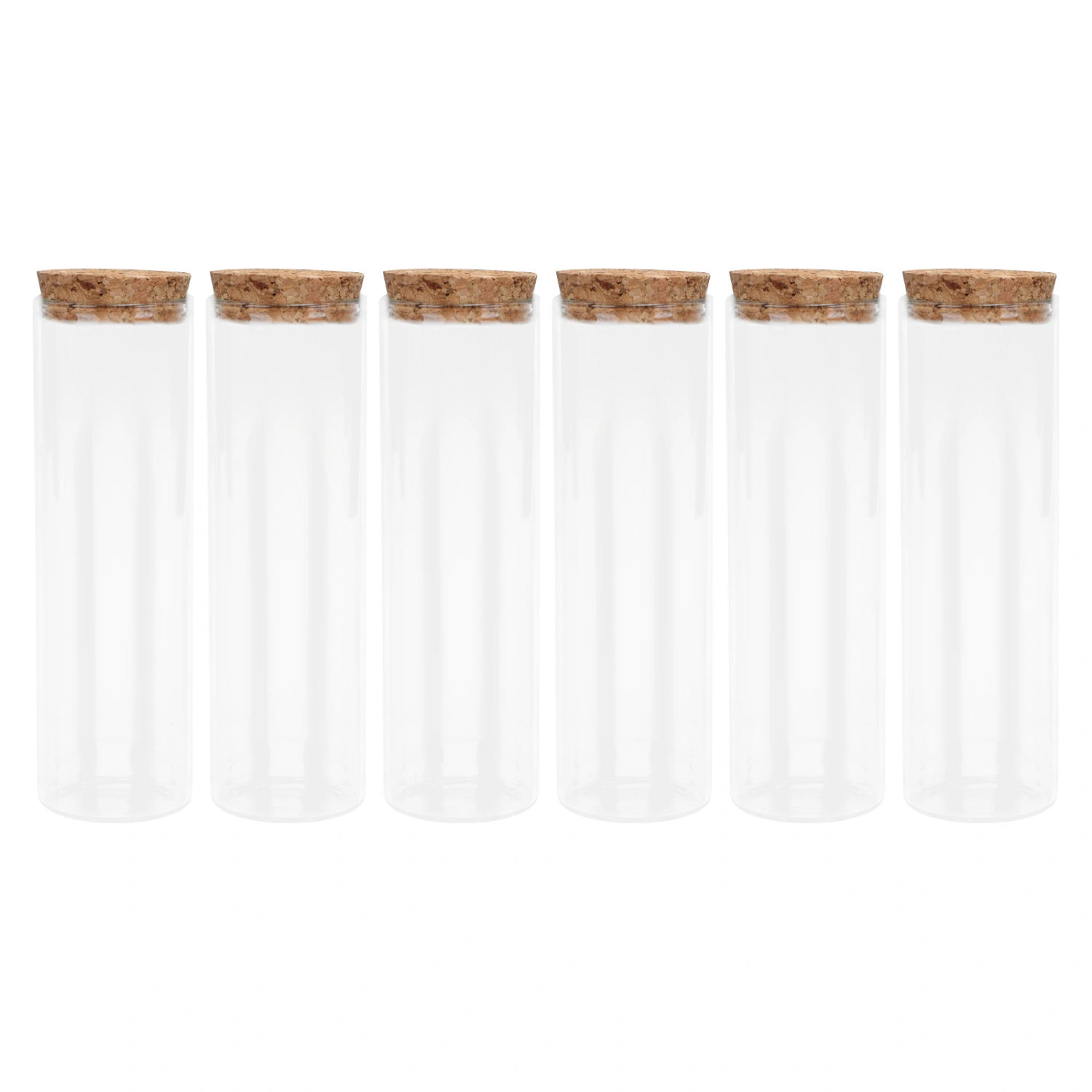 6Pcs Transparent Glass Bottle with High Borosilicate Cork Test Tube Bottle