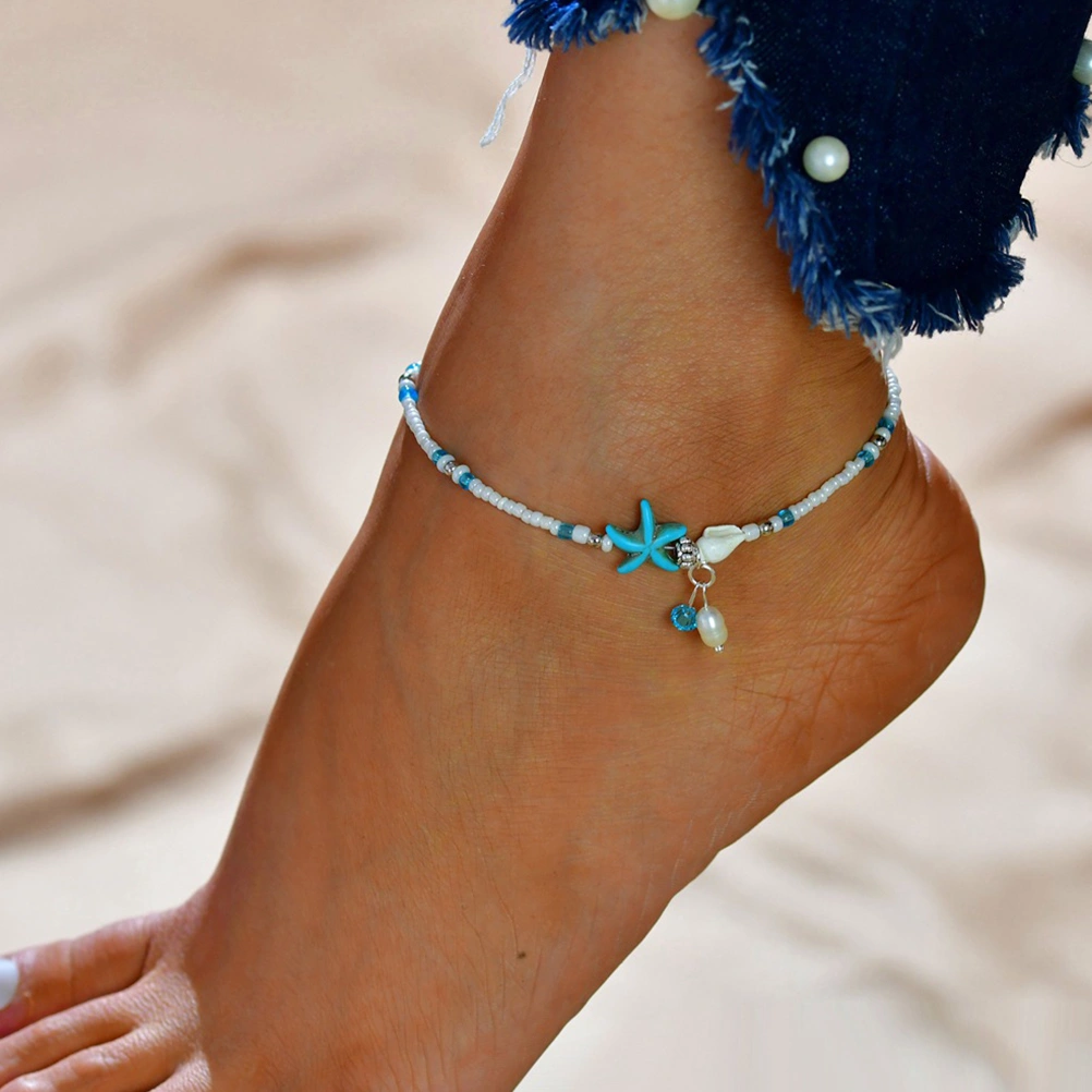 Beach Shell Bead Anklet Sea Star Shell Anklet Women Beach Anklet Foot Chain