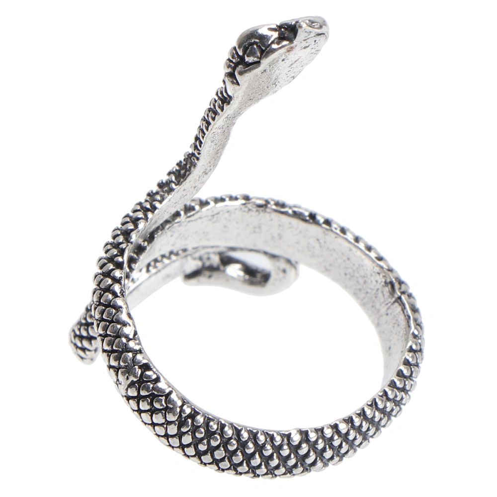 1Pc Beautiful Retro Snake Ring Creative Personality Fashion Party Ring for Men Boys (Silver)