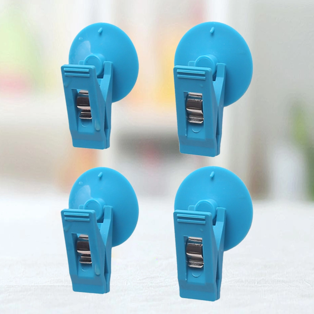 2 Pair Multifunctional Suction Type Clips Curtain Clamp Bag Holder Storage Clip for Car Auto (Blue)