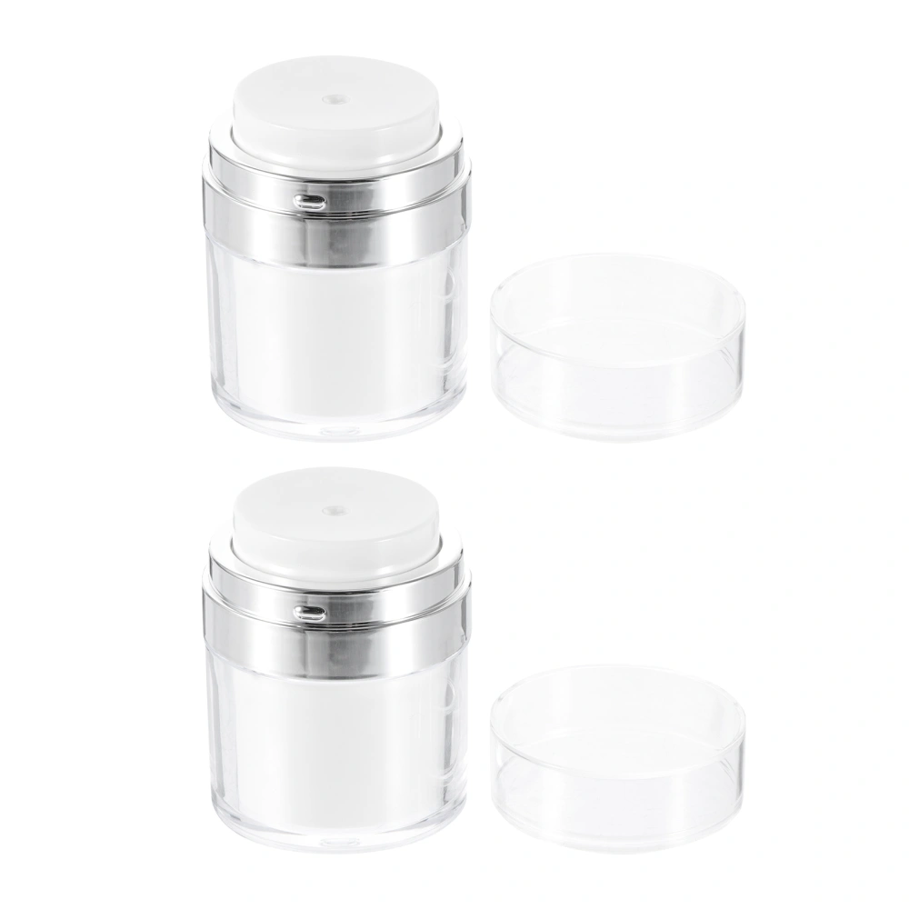 2Pcs Airless Lotion Containers Portable Lotion Bottles Household Pump Jars Empty Cosmetic Containers