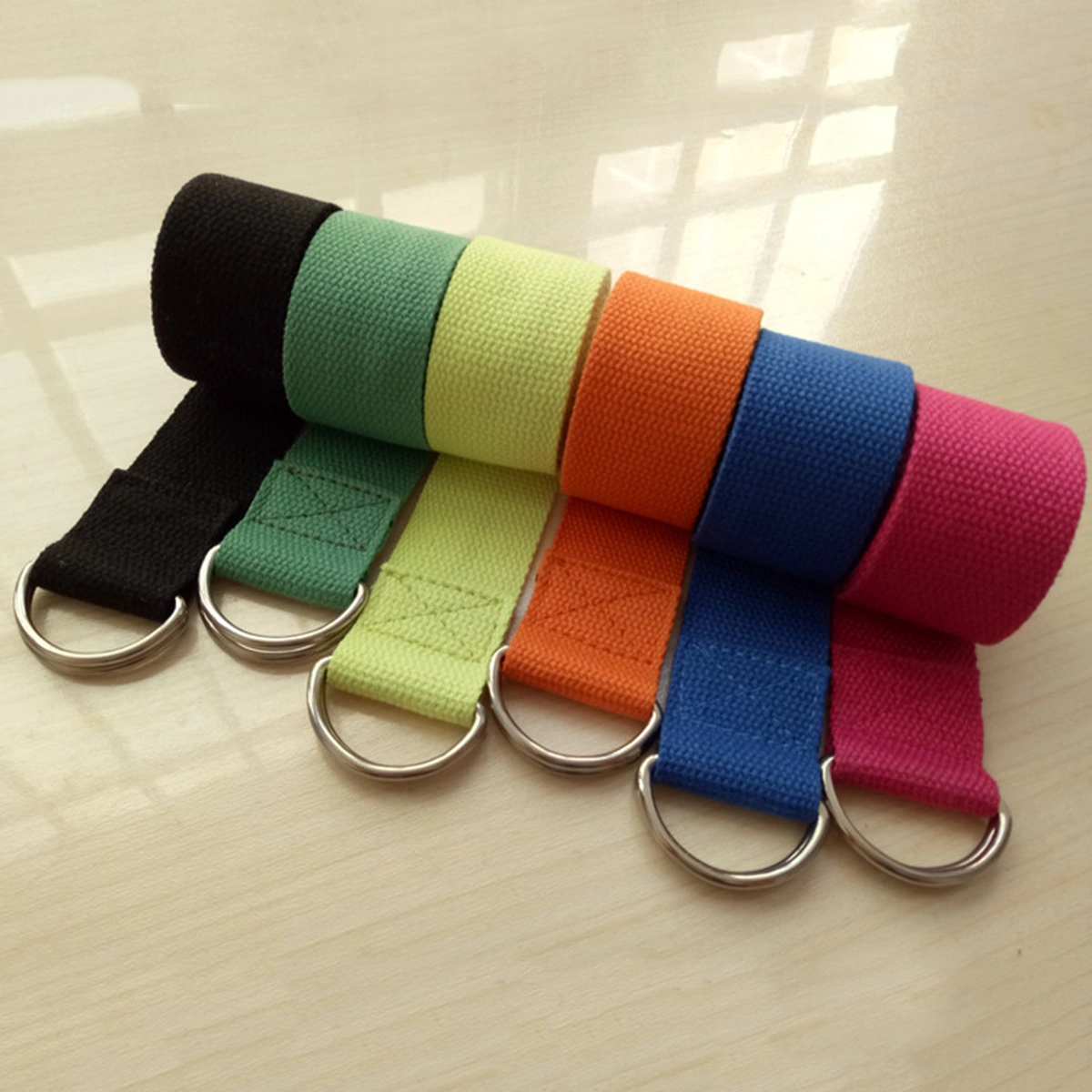 Yoga Fitness Strap D Ring Yoga Exercise Strap for Stretching Flexibility Physical Therapy (Green)