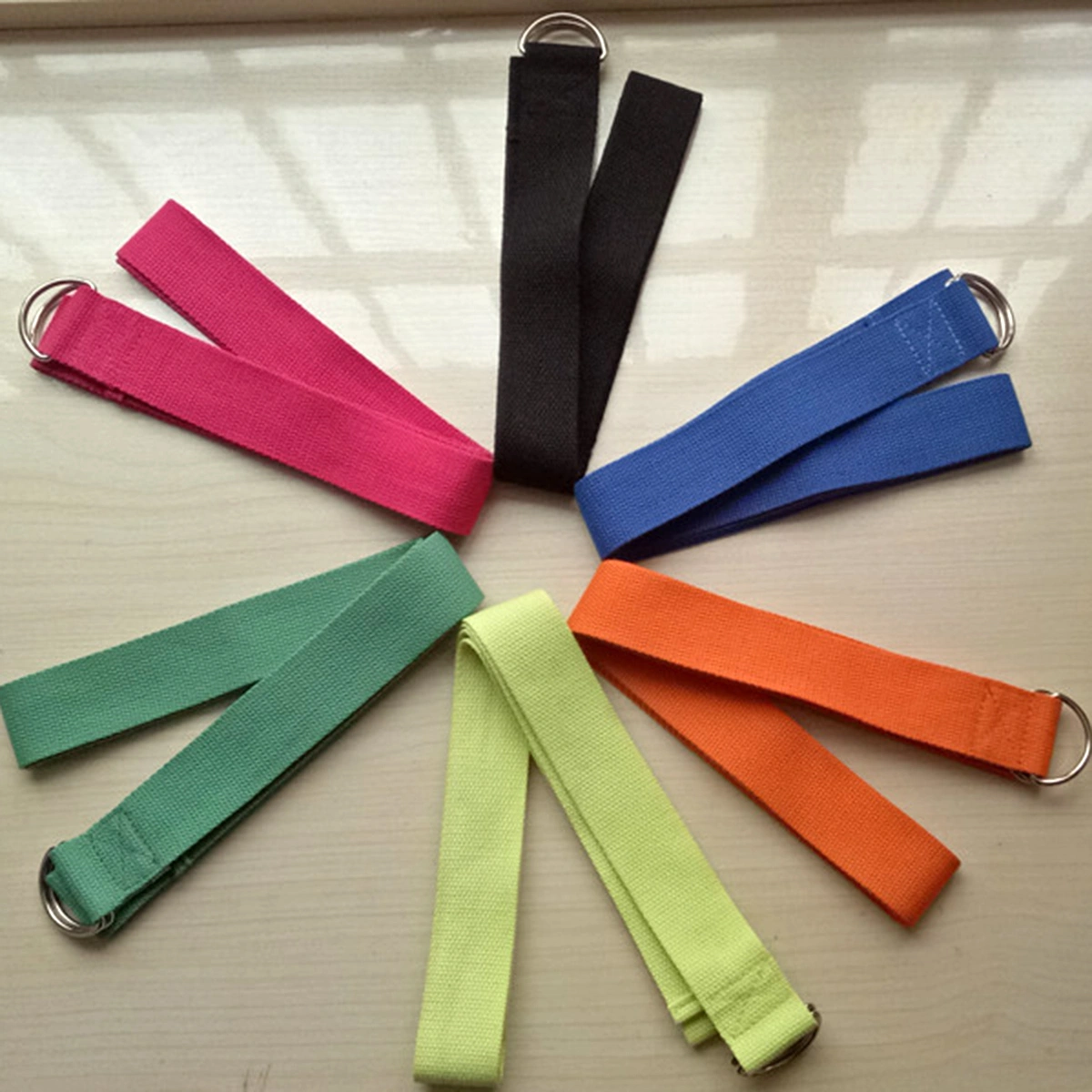 Yoga Fitness Strap D Ring Yoga Exercise Strap for Stretching Flexibility Physical Therapy (Green)