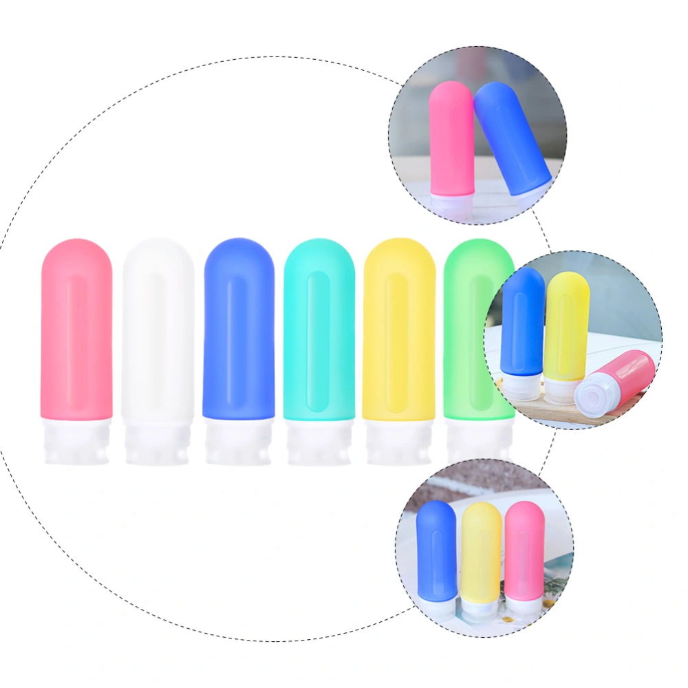 6Pcs Portable Silicone Travel Bottle Set Refillable Leak Proof Empty Bottle