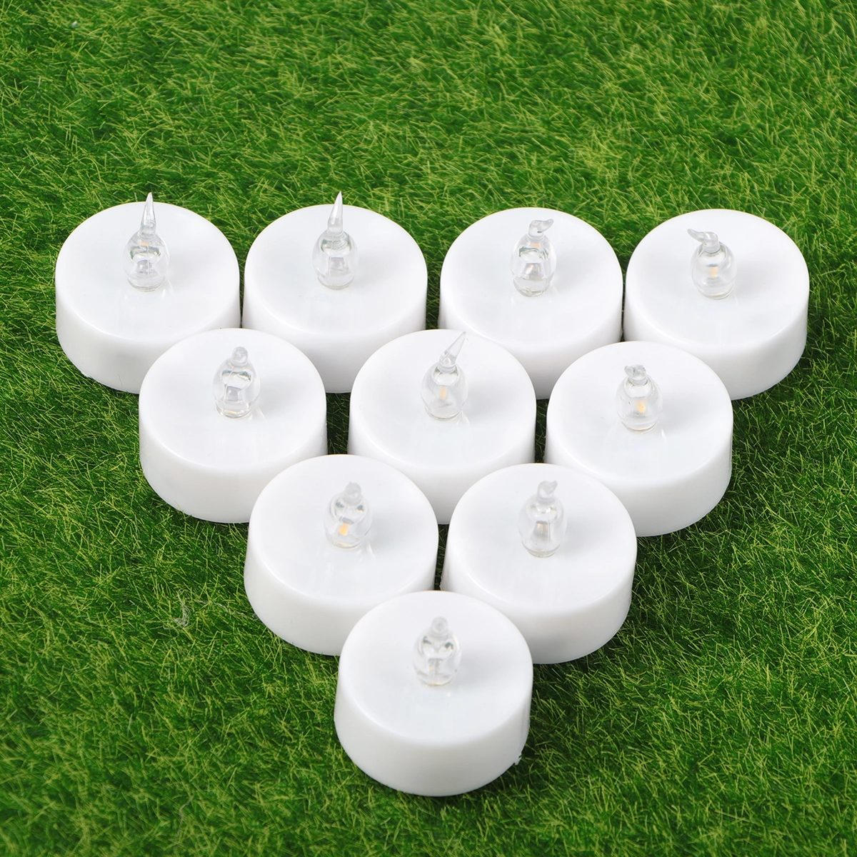 12Pcs LED Candle Luminous Decoration Flickering Tealight Christmas Wishing Lamp With Warm White Flash for Proposal Valentine Wedding White