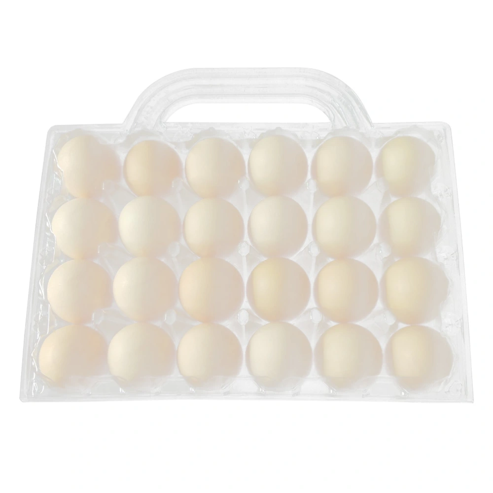 5Pcs 24 Grids Egg Storage Box Plastic Transparent Egg Dispenser Holder Case Refrigerator Egg Protection Box with Handle