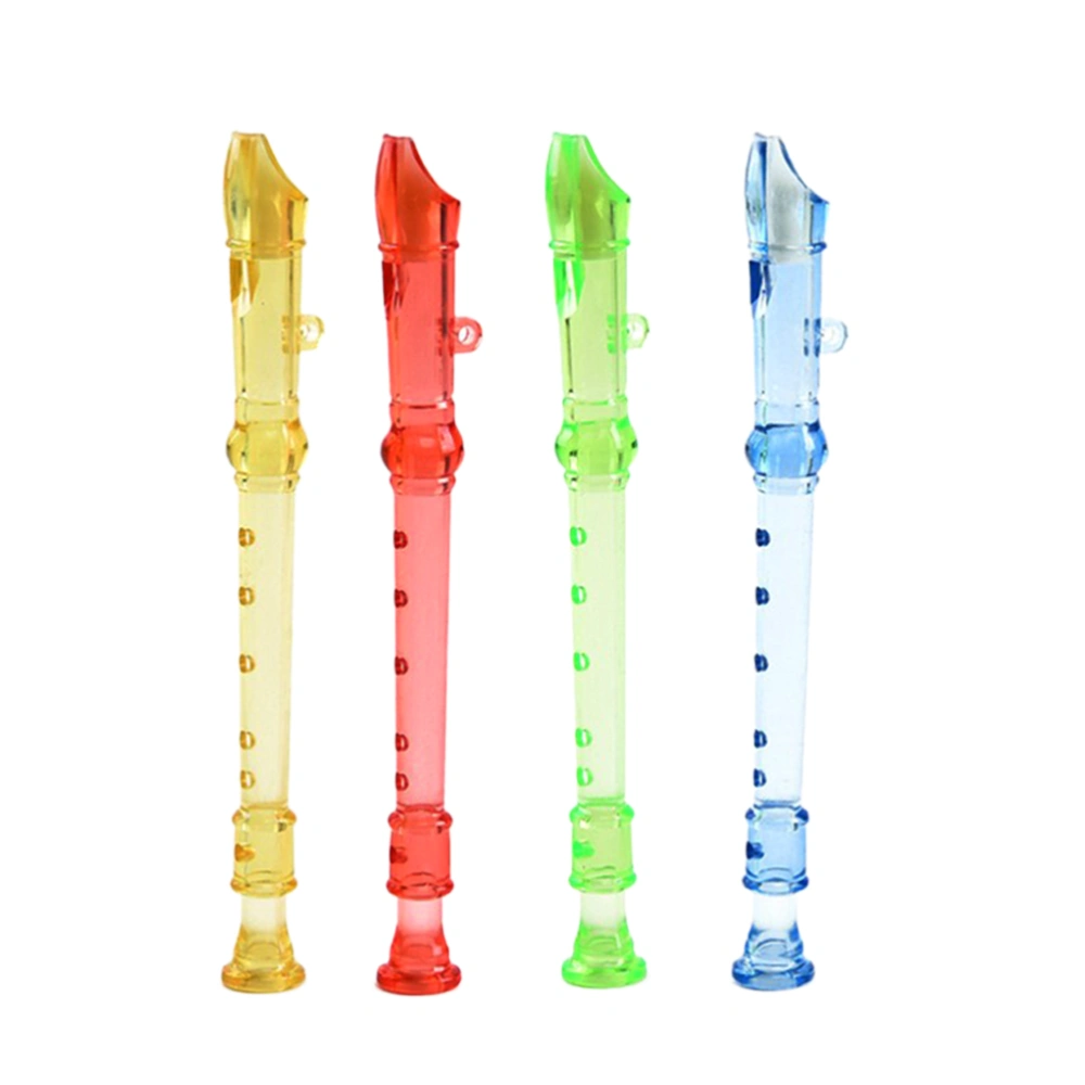 12pcs Flutes Children Learning Rhythm Musical Instruments Kids Play Toys Transparent 8 Holes Flutes Early Education Music and Sound Toys