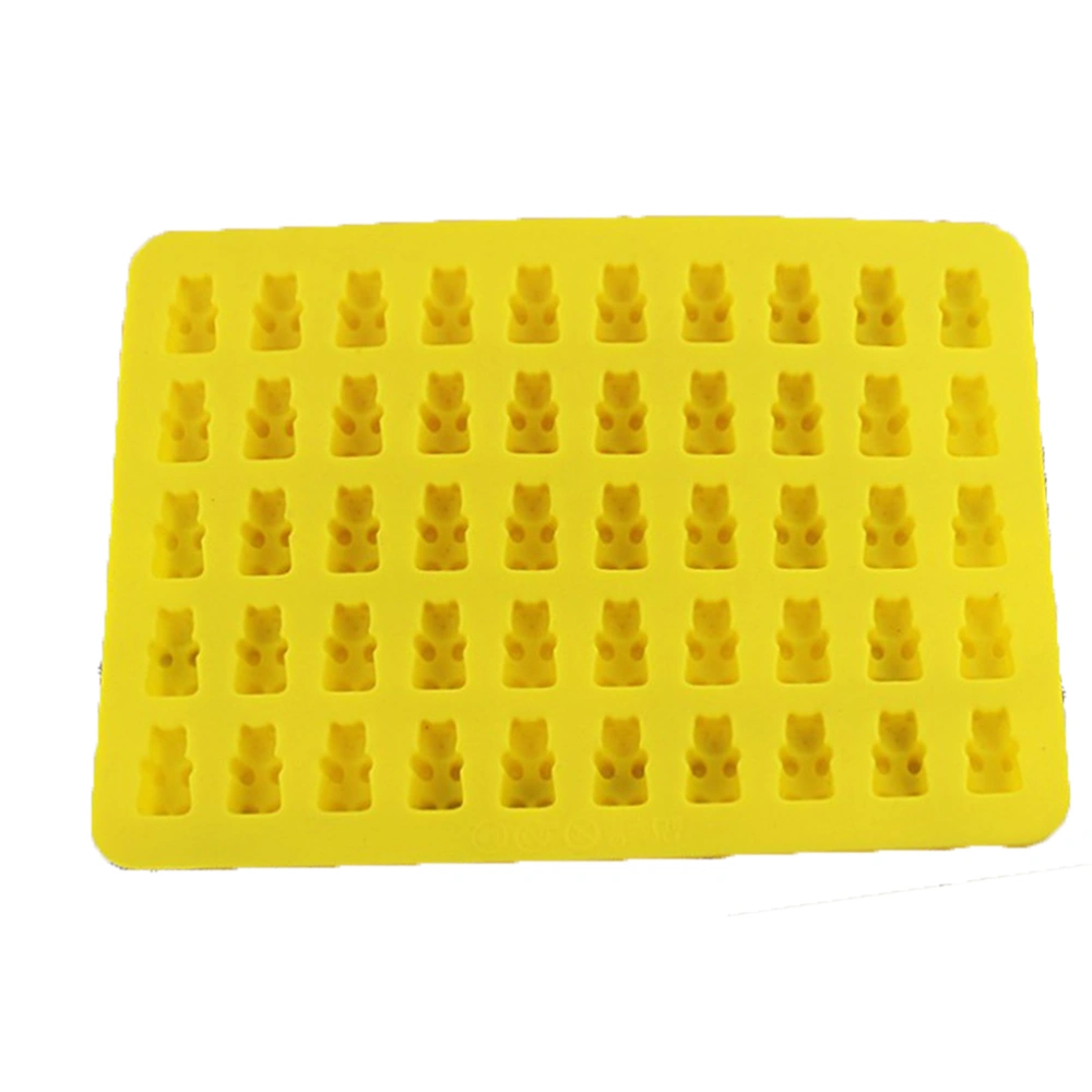 50 Cavity Cartoon bear Shaped Silicone DIY Chocolate Candy Cupcake Jelly Baking Mould Mold Ice Cube Tray (Yellow)