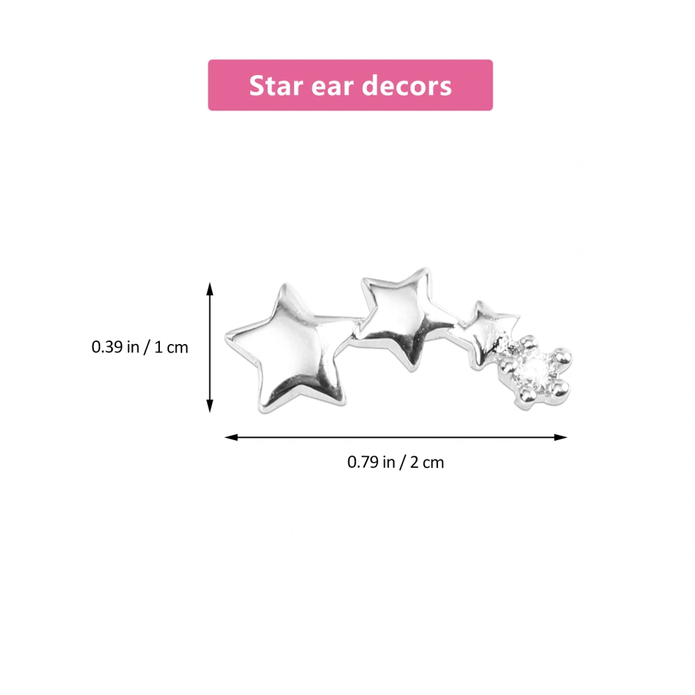 1 Pair Women Star Earring Studs Star Earrings Jewelries Silver Earring Studs