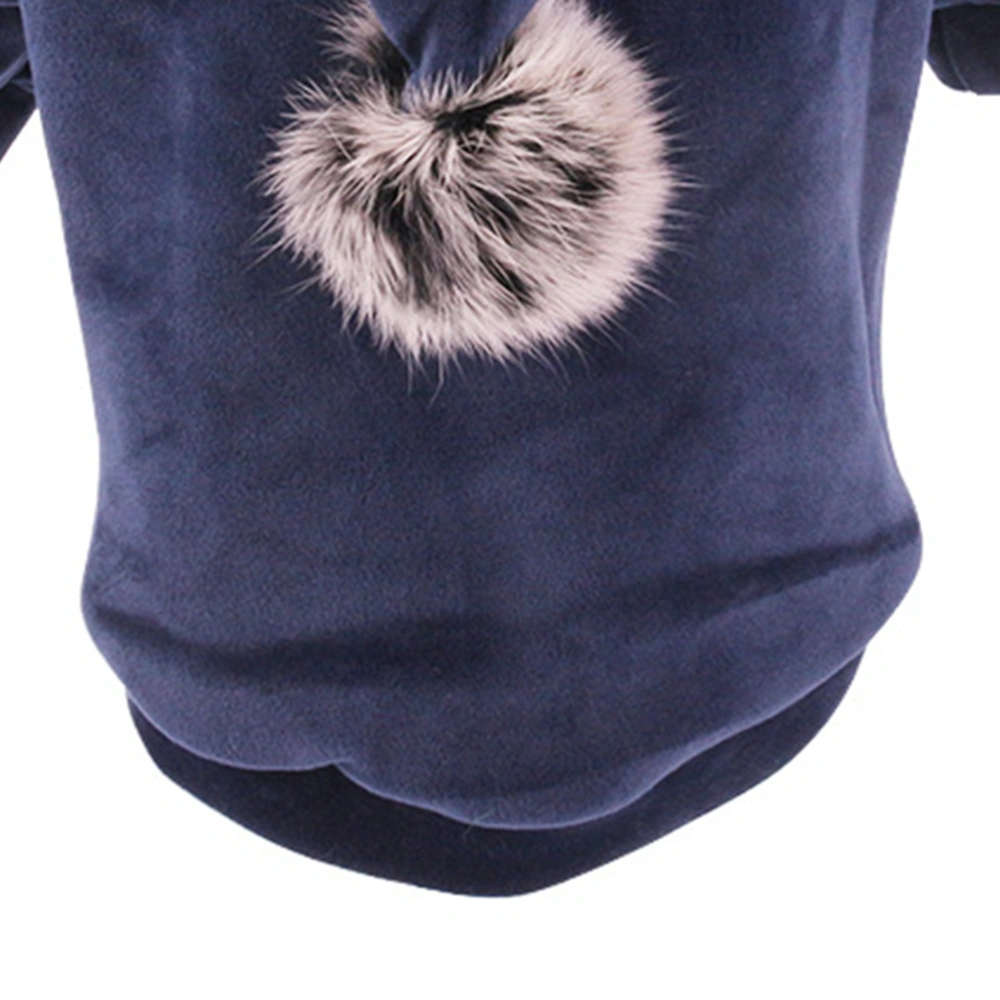 Adorable Dog Winter Coat Pet Warm Clothes Fashion Pet Puppy Cotton Hoodie Pet Clothes (Navy Size S)