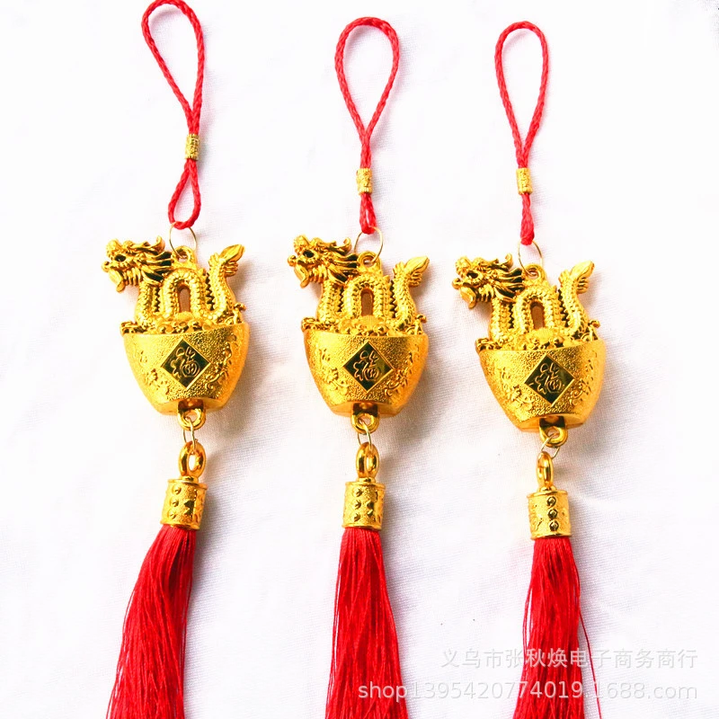 10pcs Chinese Style Tassel Dragon Pendant Dragon Lucky Pendant for Car Hanging Pendant