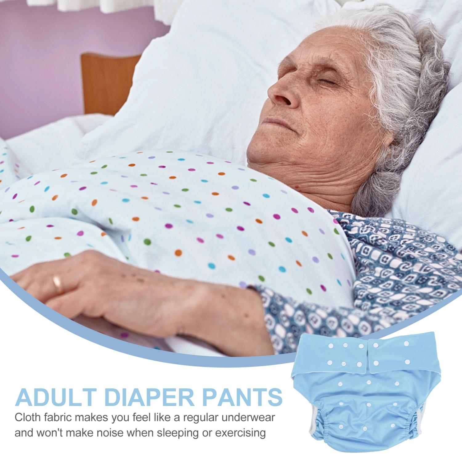 1Pc Anti-leak Adult Diaper Practical Reusable Diaper Adjustable Cloth Diaper
