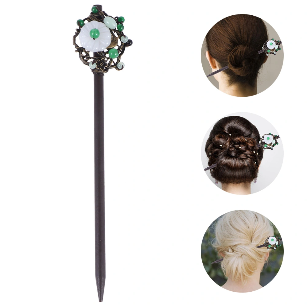 1 Pc Chinese Style Vintage Flowers Wooden Hair Decoration Lady Hairpins