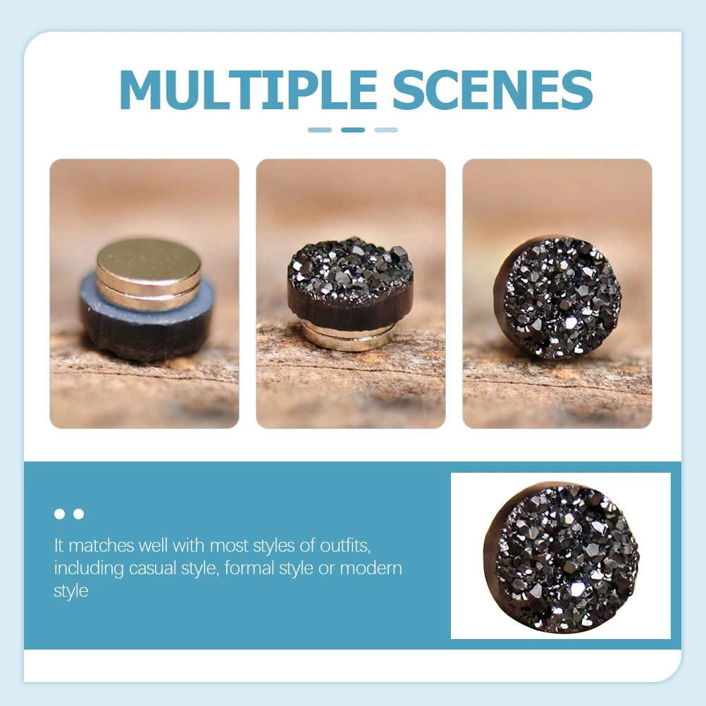 1 Pair Crystal Stud Earrings Tiny Ear Studs Magnetic Non Piercing Earrings for Women Men