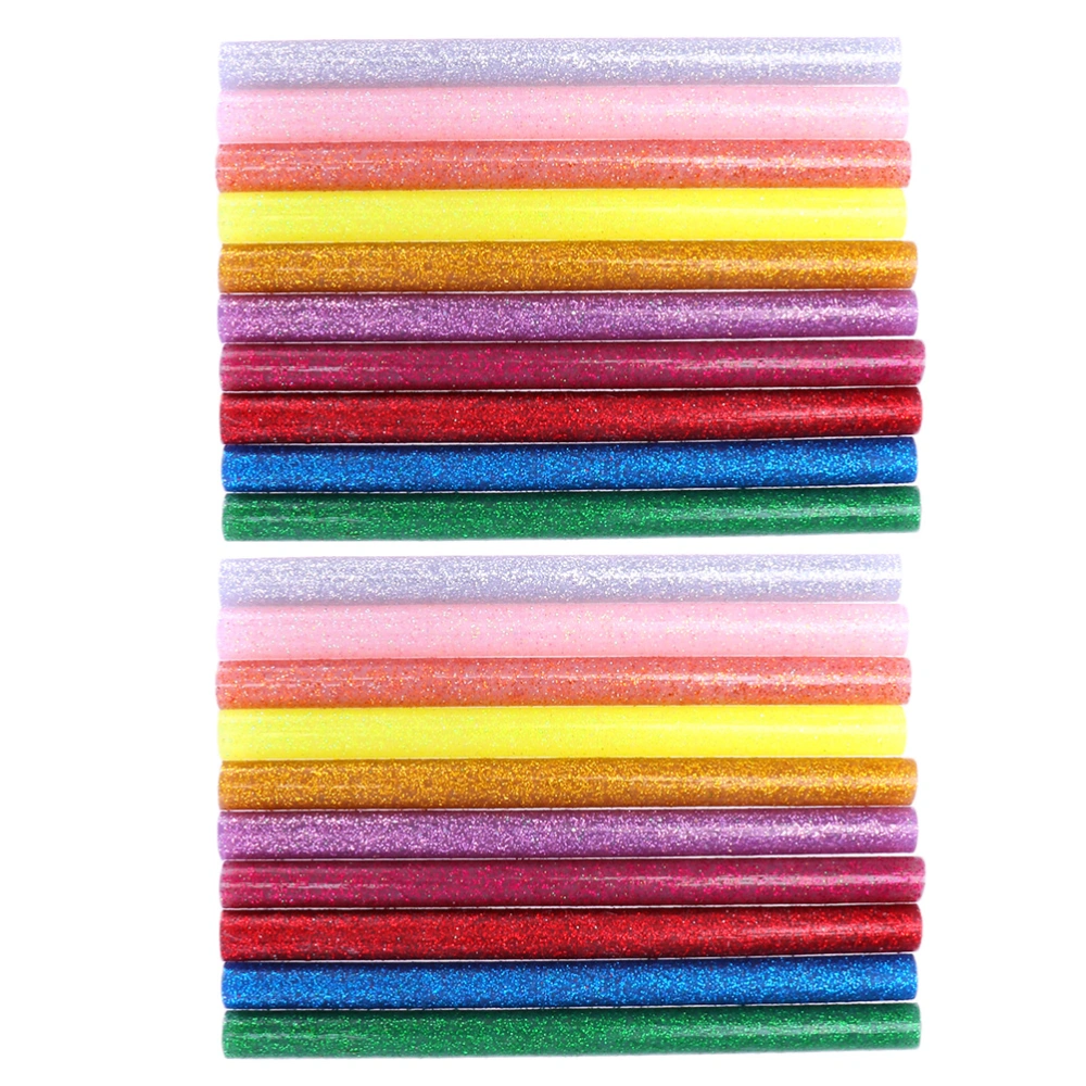 100Pcs Glitter Hot Melt Glue Rod Colorful Hot Melt Adhesive Glue Stick for DIY