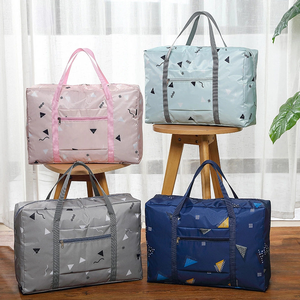 1pc Large Capacity Foldable Travelling Bag Portable Clothes Bag Hand Bag Luggage for Travel (Light Green)