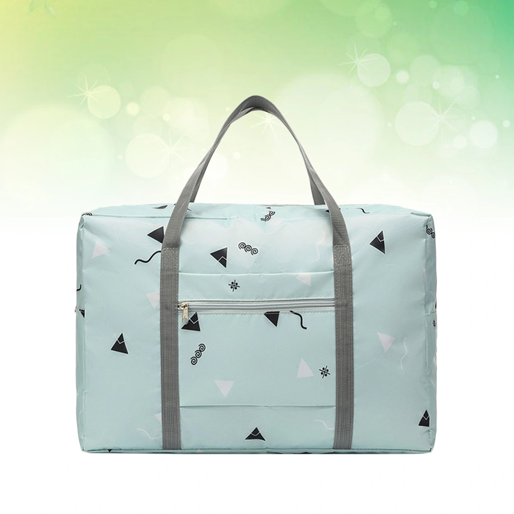1pc Large Capacity Foldable Travelling Bag Portable Clothes Bag Hand Bag Luggage for Travel (Light Green)