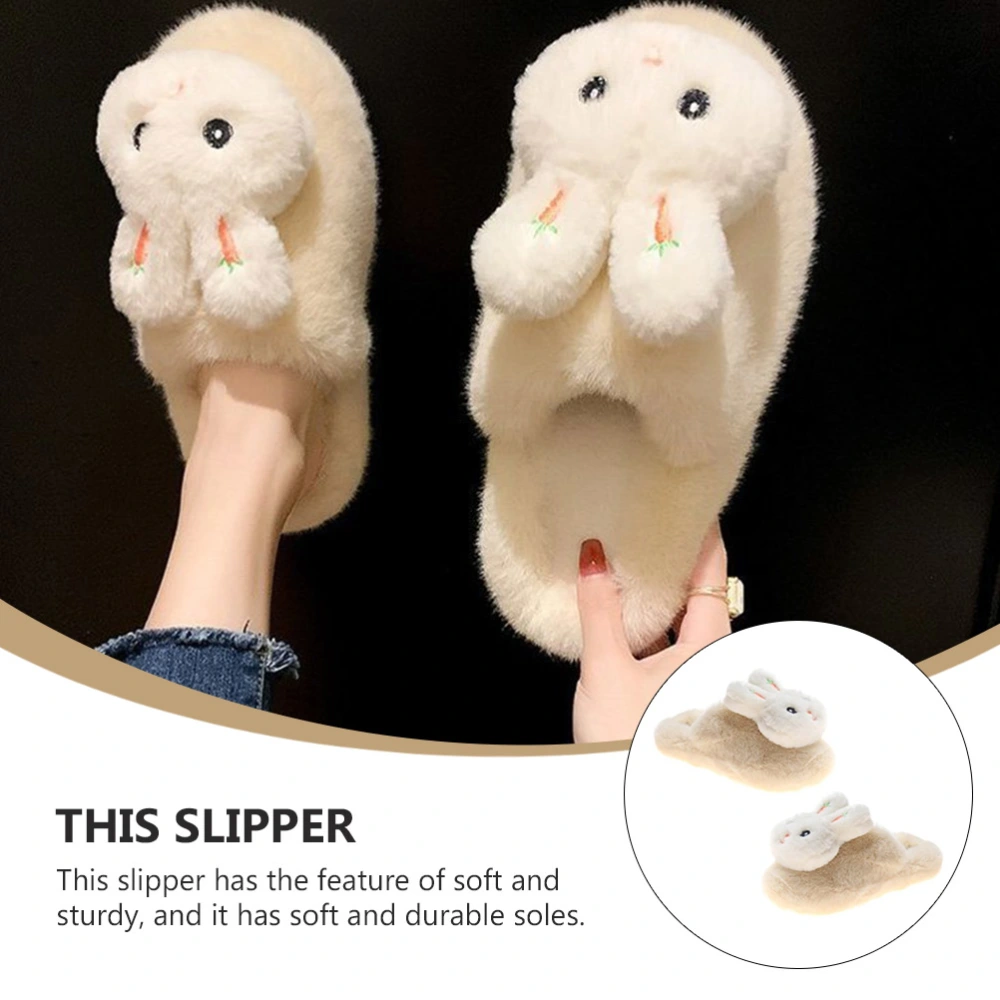 1 Pair Anti-Slip Cotton Slippers Girl Cartoon Slipper Warm Winter Slippers