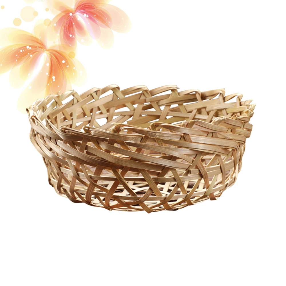 Bamboo Woven Oyster Basket Mini Oyster Container Oyster Storage Jar for Home Office Restaurant (Size L)