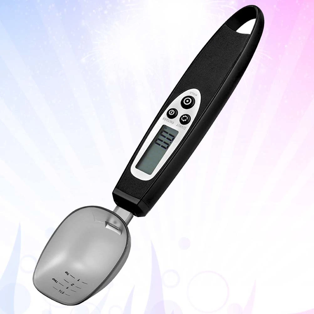 1pc Household Kitchen Electronic Digital Innovative Spoon Scale Measuring Spoon Food Weight Scale for Home (500g/0.1g Black)