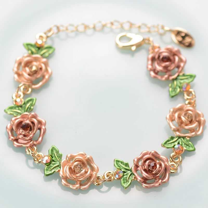 Rose Bracelet  Women Rose Charm Bracelet Decorative Bracelet Trendy Costume Jewelry