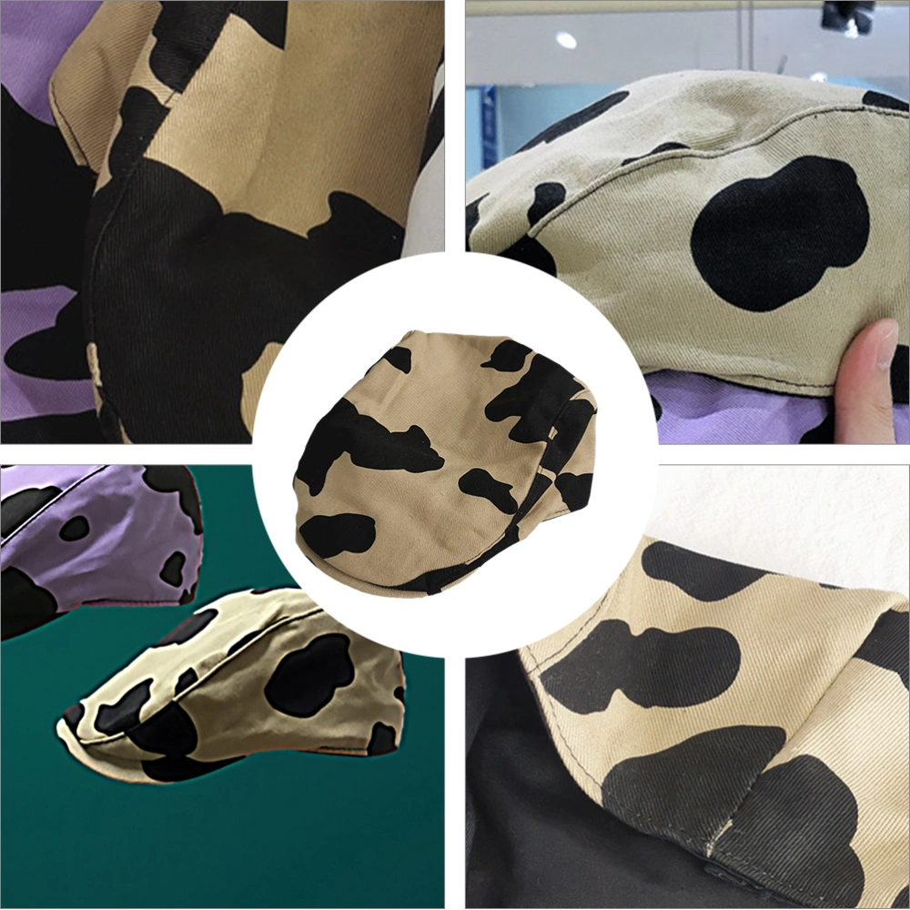 1 Pc Cow Spots Pattern Female Outdoor Versatile Peaked Sun Block