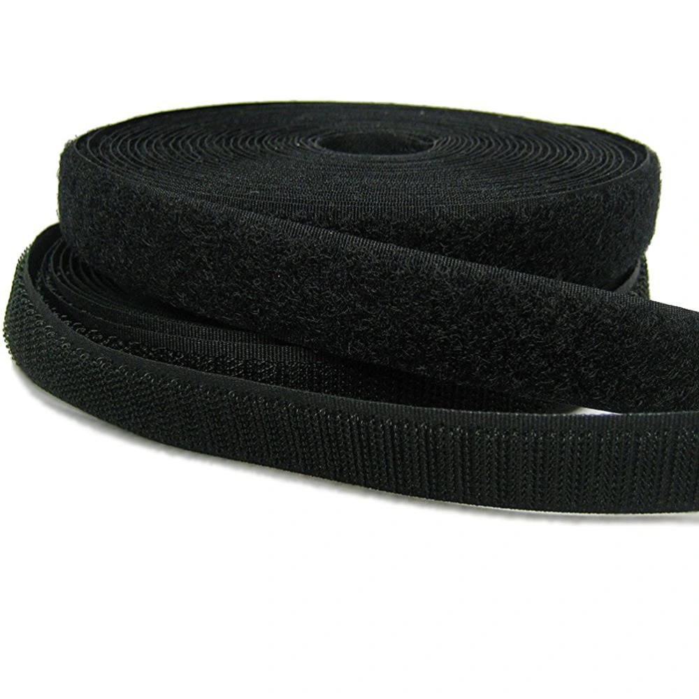 25M Self Adhesive Loop Strip Hair Side Only Included No Adhesive Tape (Black)