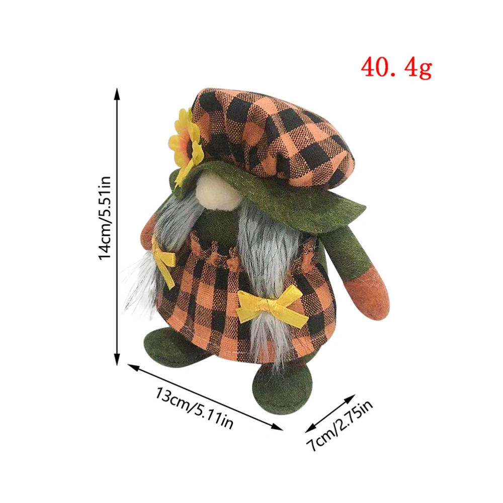 1pc Gnome Doll Harvest Festival Sunflower Doll  Adornment (Assorted Color)