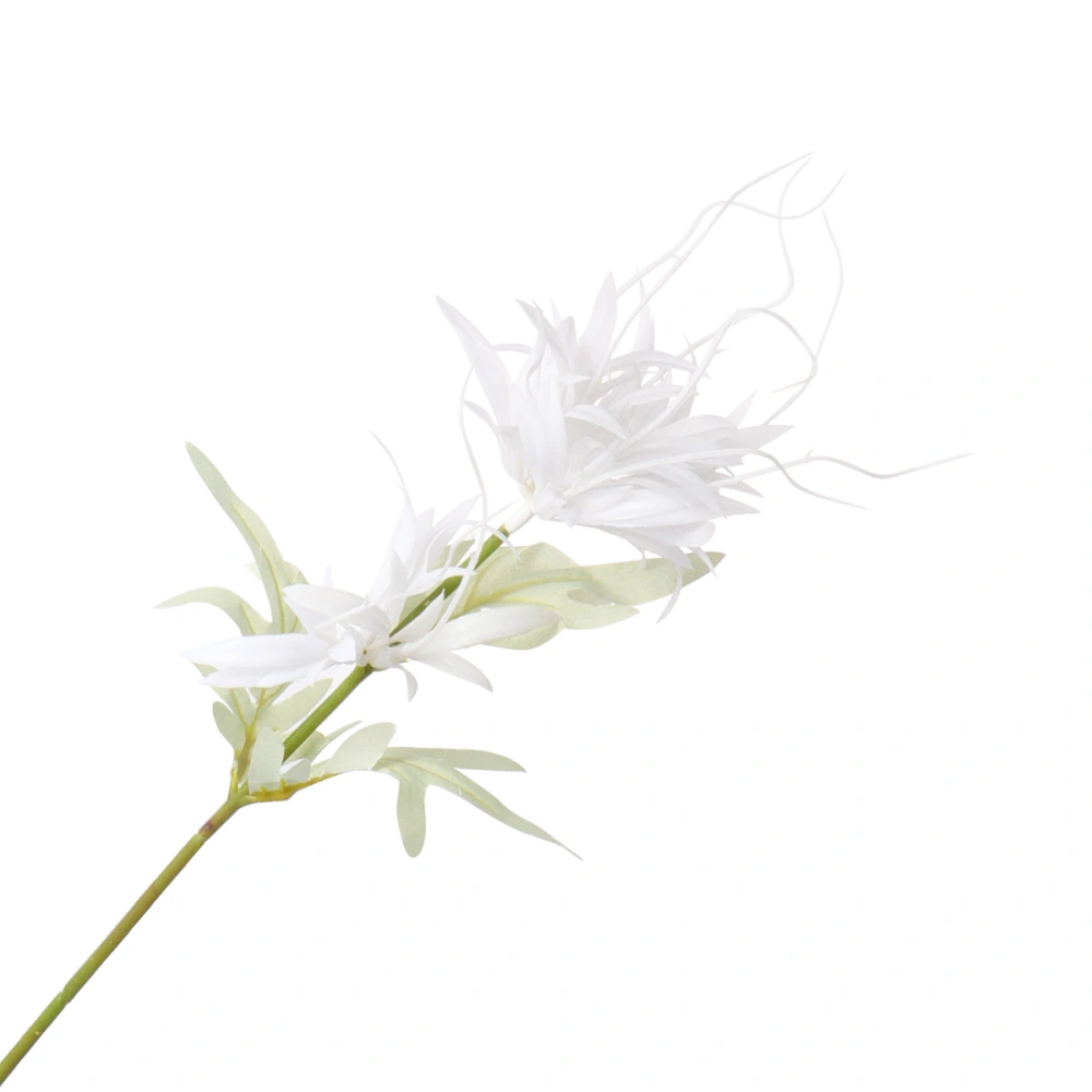 5pcs Plastic Broad-leaved Epiphyllum Artificial Flower Adornment Spray Colors for Wedding Party Festival Decor (White)