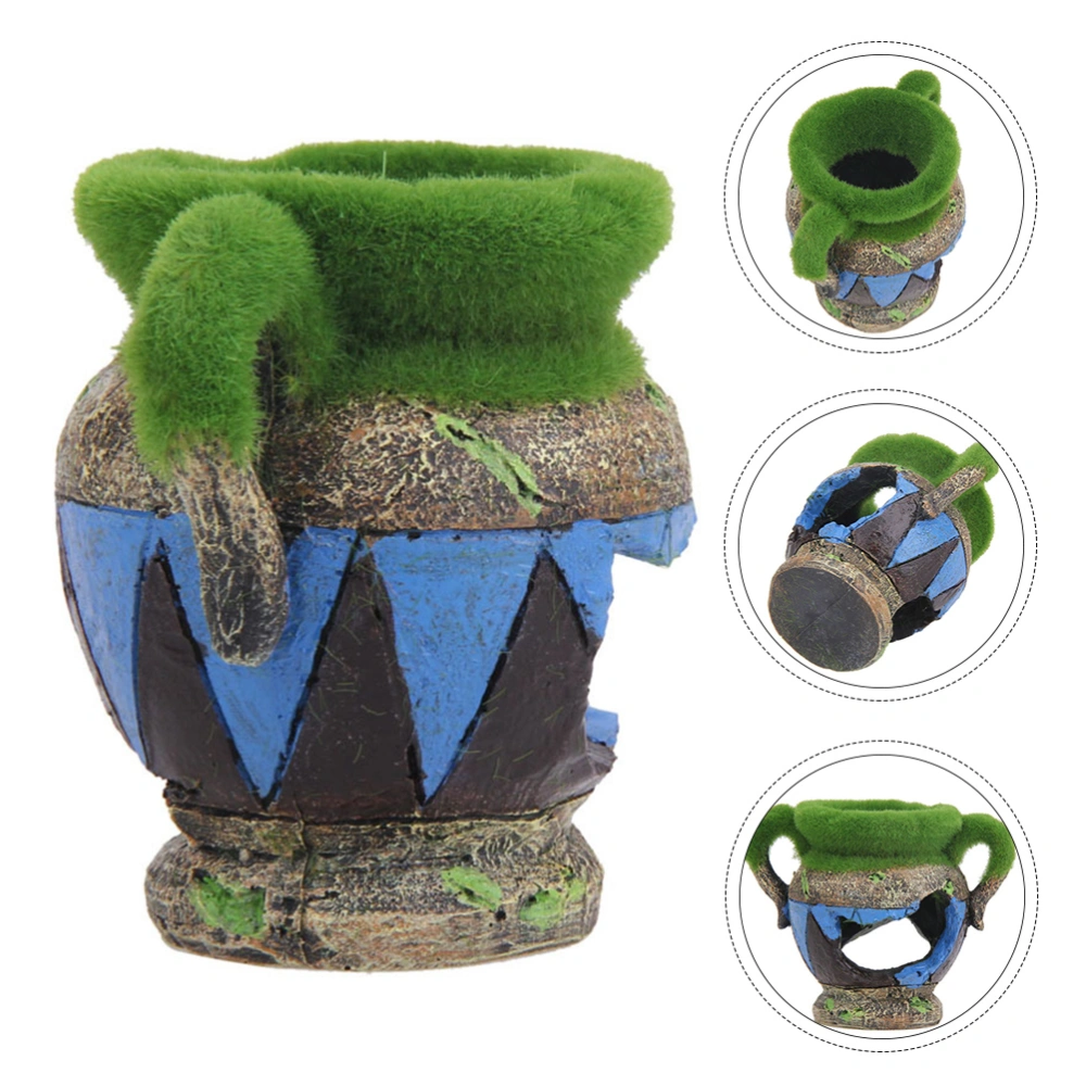 Aquarium Decoration Hollow Hideout Flower Pot Cave House Fish Tank Ornament