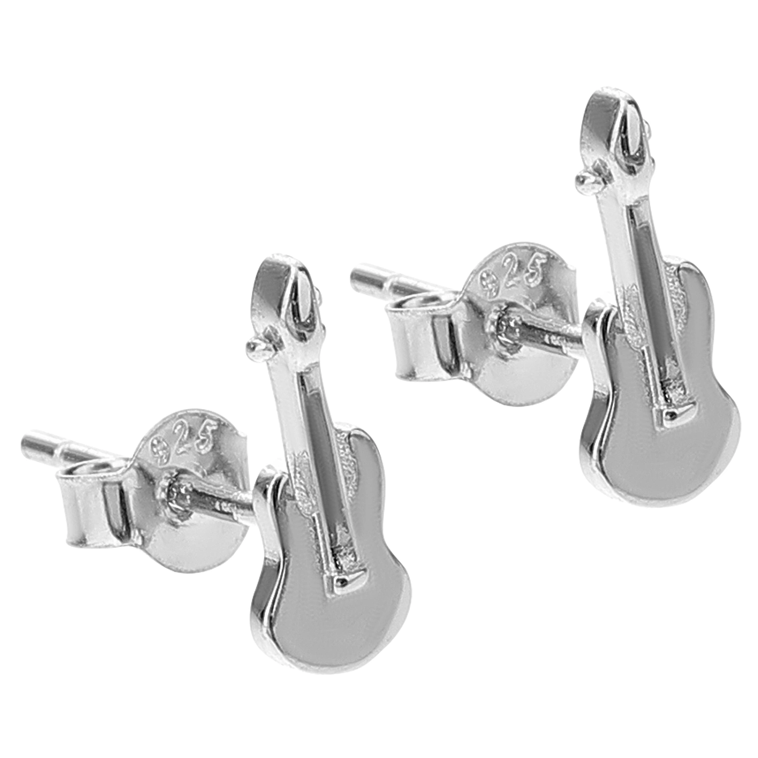 1 Pair Ear Stud Chic Guitar Shape Zircon Inlaid Earrings Earbob  for Women