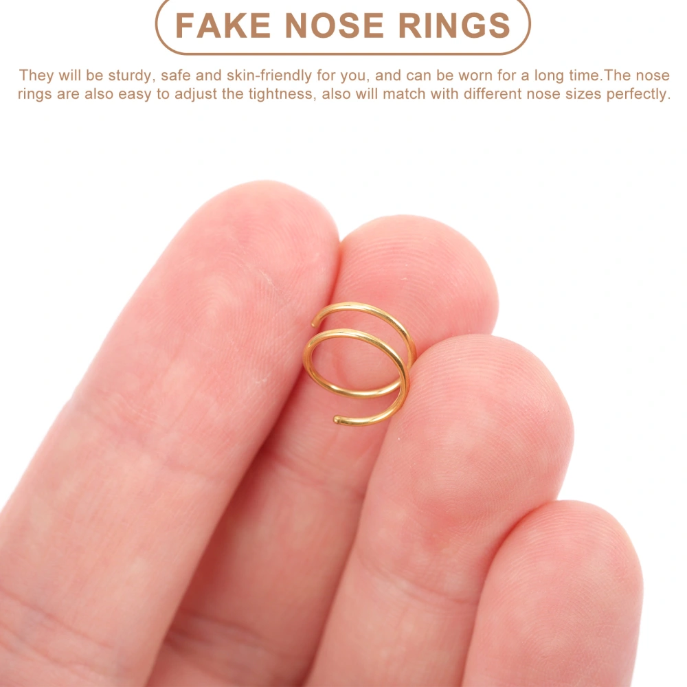 6pcs Stainless Steel Nose Rings Hoops Spiral Nose Rings for Women Nose Jewelry