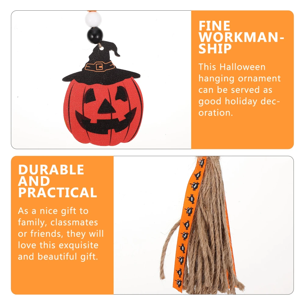 Halloween Wood Beads String Decor Beads String Ornament Beads String with Tassel