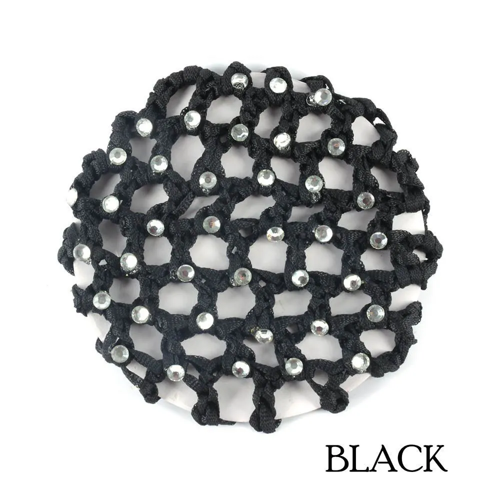 5pcs Women Hair Bun Covers Hair Nets Hair Wraps Rhinestones Hairnet Hair Styling Tools