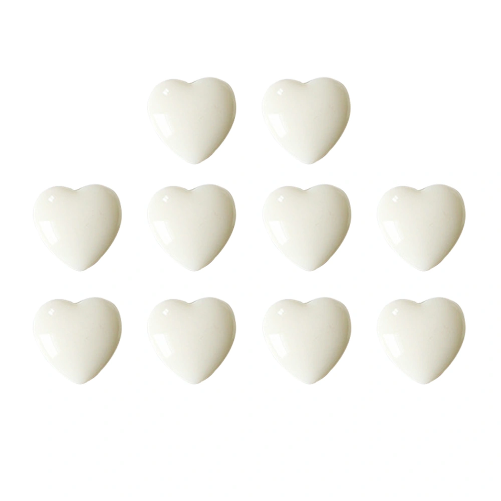 20PCS DIY Earrings Accessories Resin Heart-shaped Earrings Paster Handmade DIY Earrings Making Material Candy Color Jewelry Making Paster for Women Lady Use White