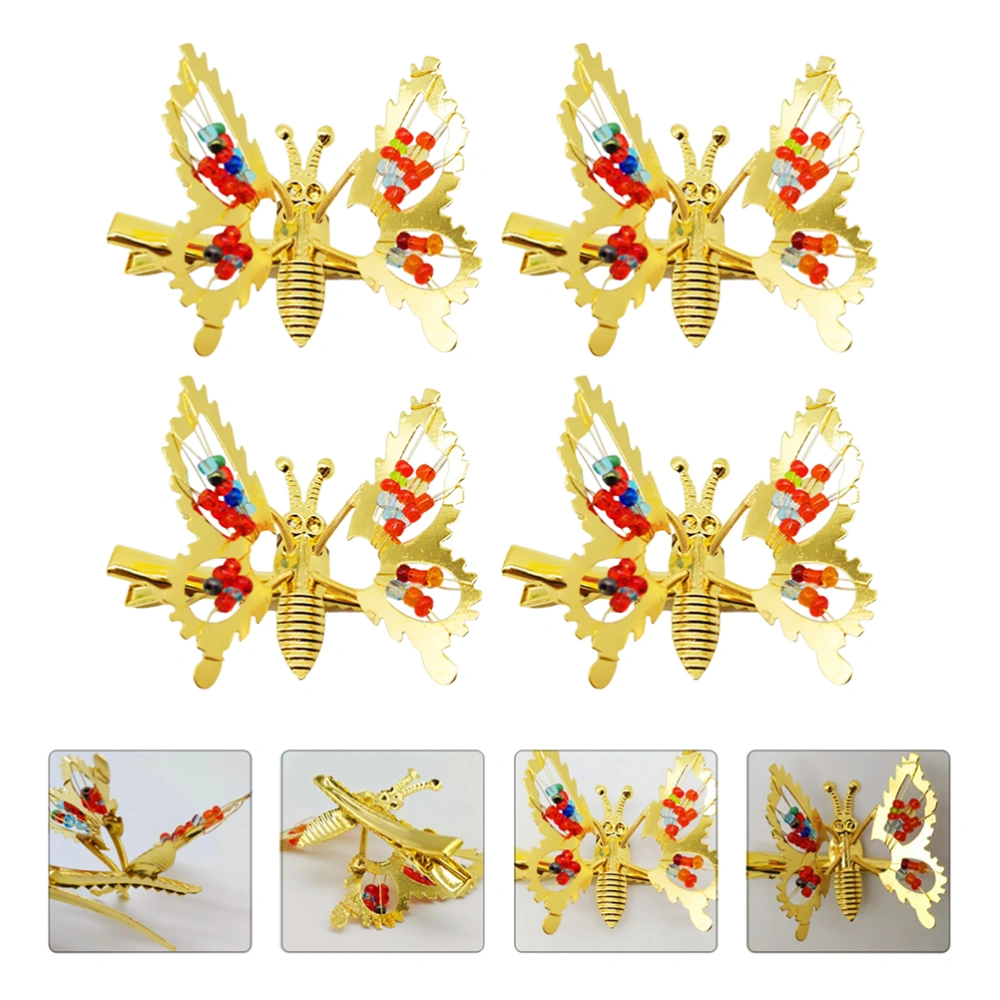 1 Set 4Pcs Hair Clips Spring Flutter Hairpins Creative Hair Decors