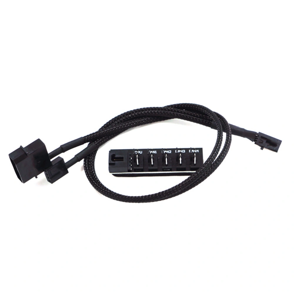 Hub PWM 5-Pin Male Cable Power Adapter Cable Sleeved Cord for Computer