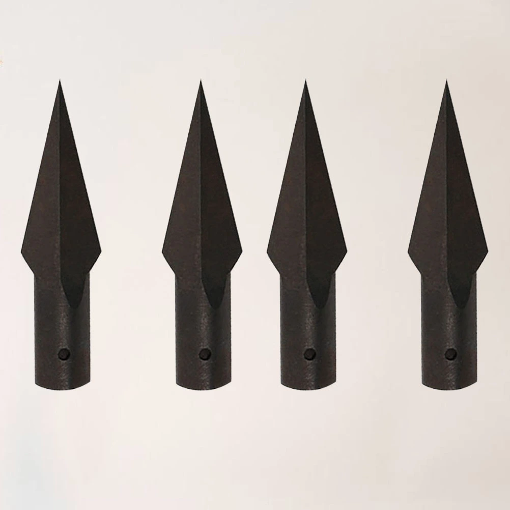 4PCS 8mm Replacement Arrowhead Retro Arrow Tips Carbon Steel Archery Accessories (Black)