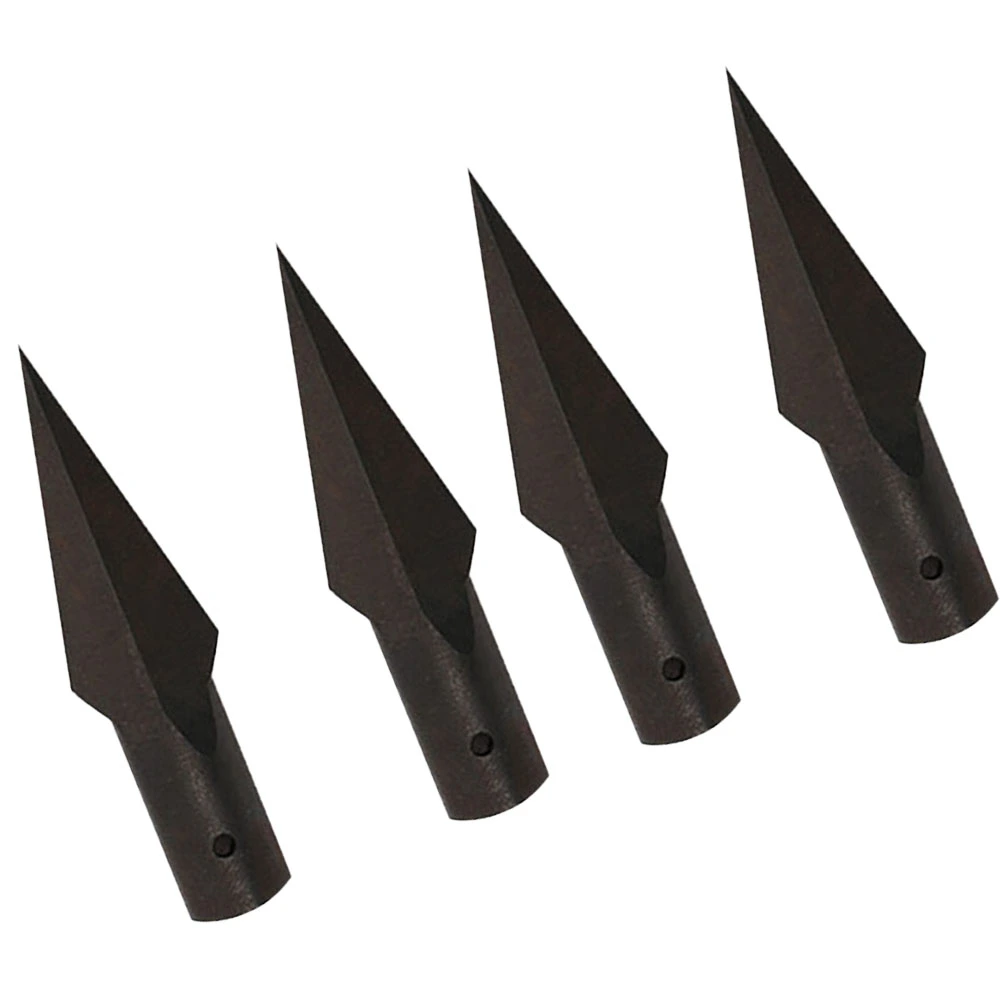 4PCS 8mm Replacement Arrowhead Retro Arrow Tips Carbon Steel Archery Accessories (Black)