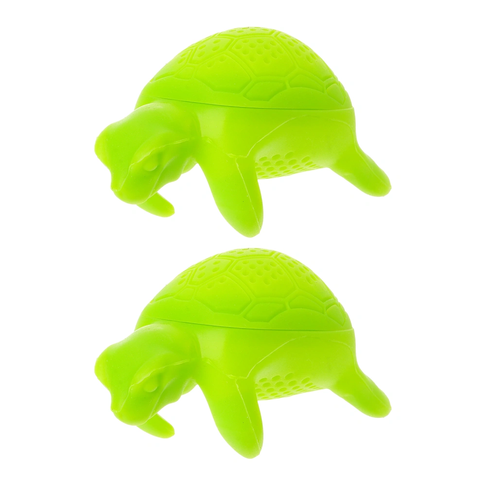 2PCS Silicone Turtle Tea Infuser Animal Loose Leaf Tea Strainer Filter Diffuser Kitchen Tools Gadgets (Green)