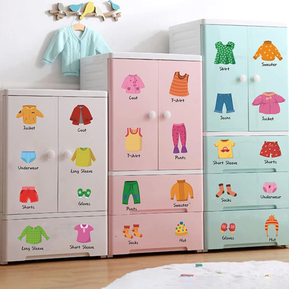 1 Set Kids Wardrobe Clothing Labels Stickers Classification Labels (Boy)